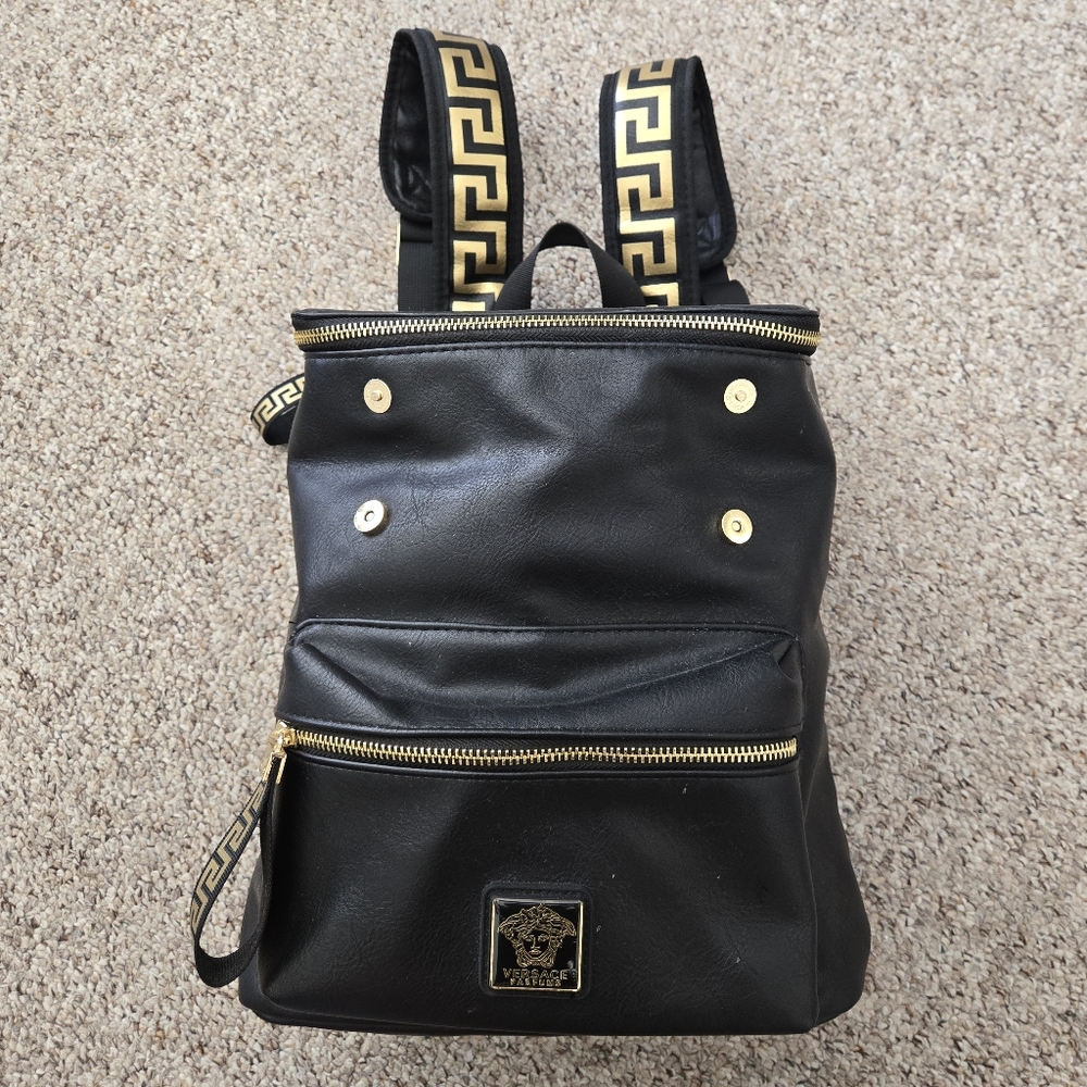 Versace Black and Gold Men's Backpack